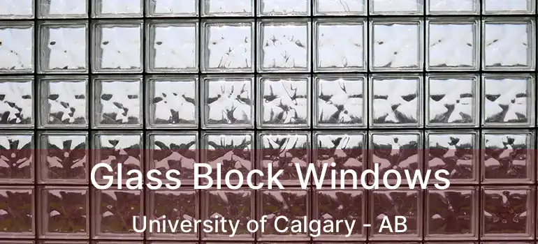  Glass Block Windows University of Calgary - AB