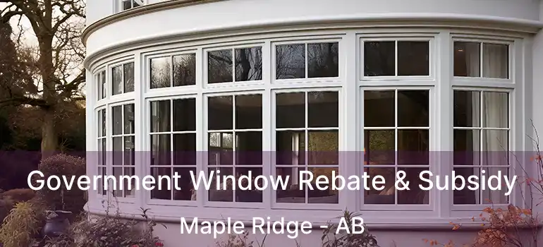  Government Window Rebate & Subsidy Maple Ridge - AB