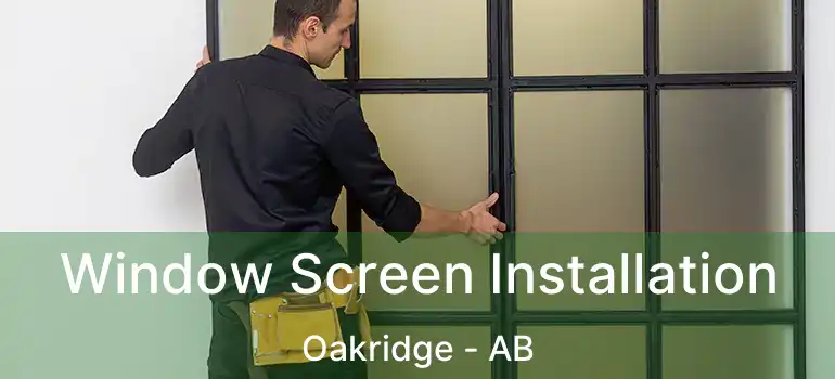  Window Screen Installation Oakridge - AB